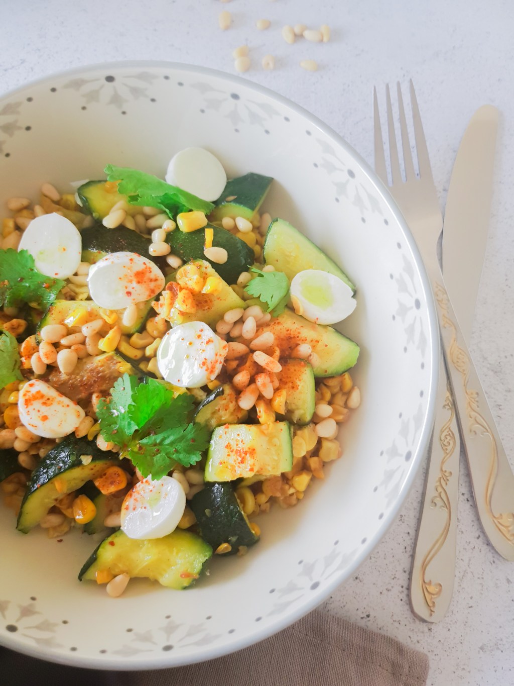Salade de courgettes grillées et maïs&nbsp;frais